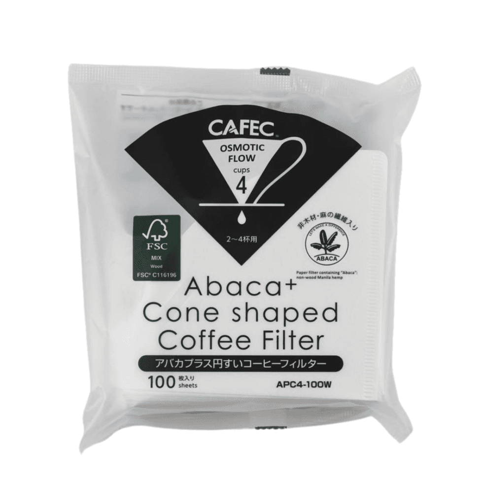 Abaca+ cone-shaped Papirfilter, Cup 04 (Tilsvarer Hario 02) &#8211; 100 stk